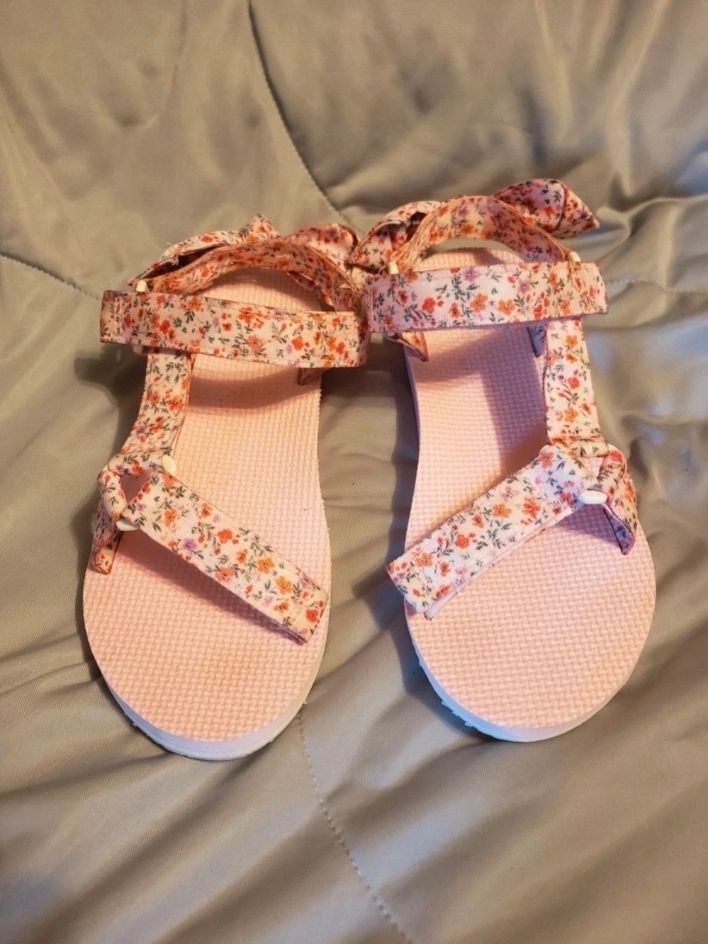 No Boundaries Pink Floral Strap Sandals with Ankle Tie